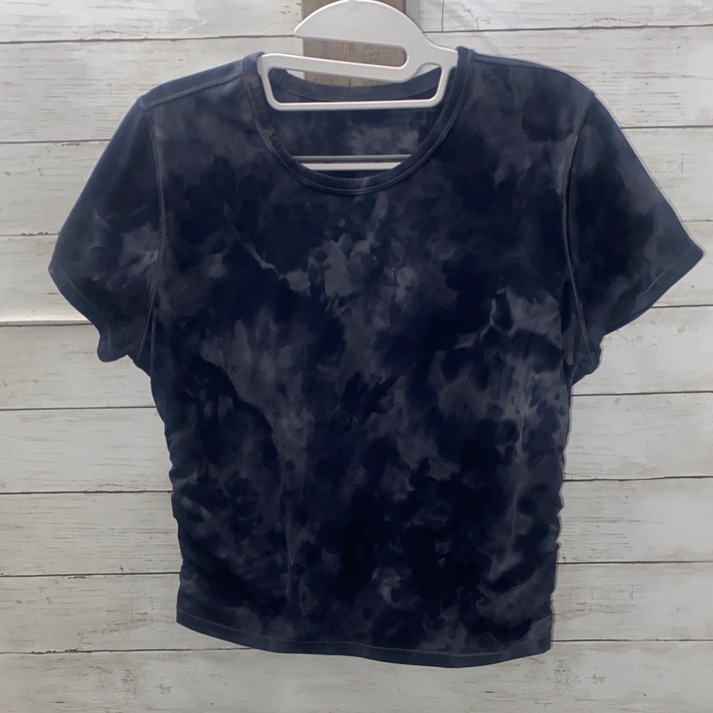 Lululemon Align Diamond Dye Side Gather Graphite Gray Pitch Gray Tee